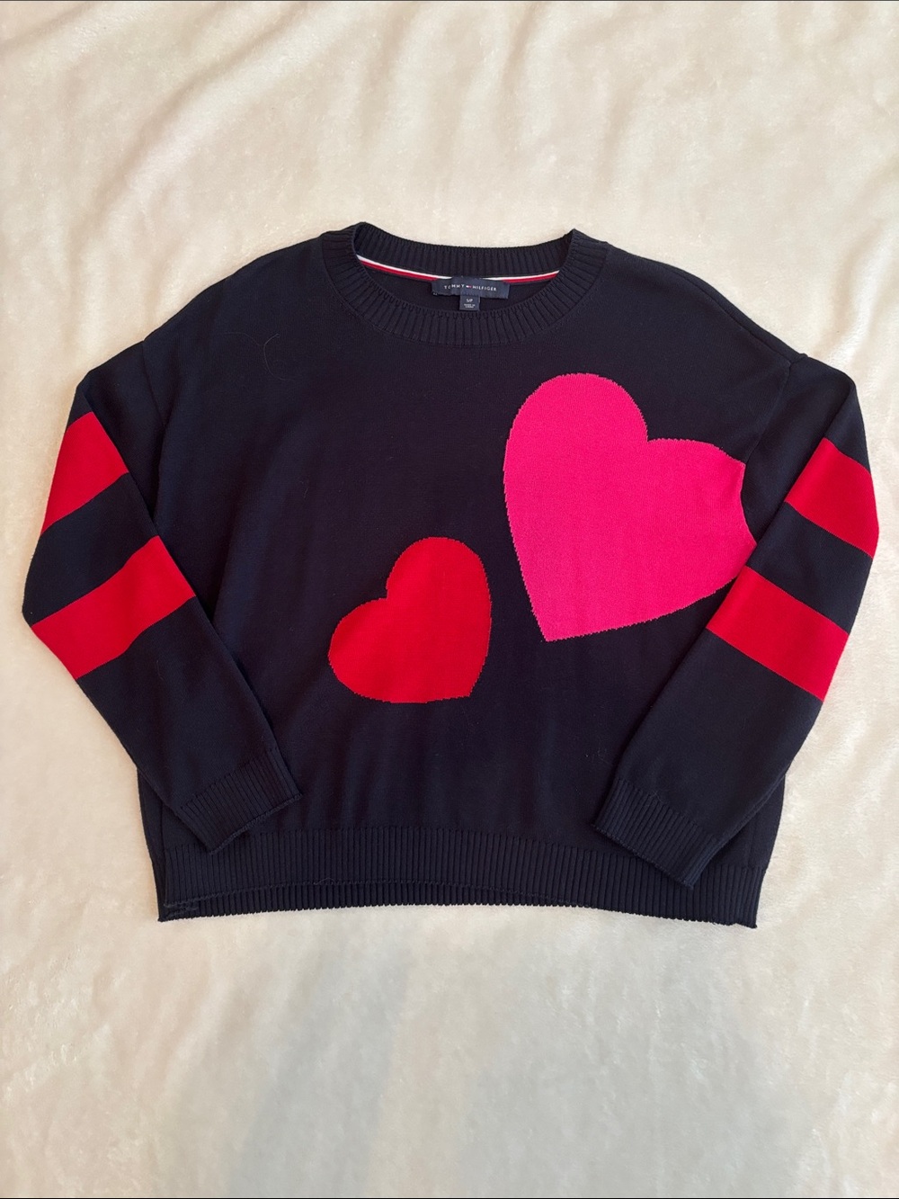 Tommy Hilfiger sweetheart Sweater with Pink and Red Hearts ❤️